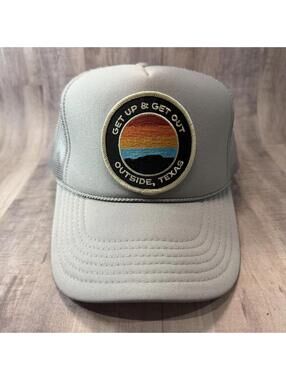 Outside Texas Otto Trucker Hat Mesh Back Snapback Gray Foam Cap OTX Get Up Out